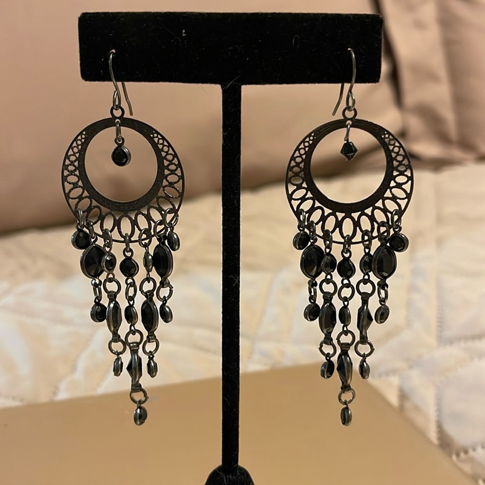 WHBM Black Gunmetal Dreamcatcher Dangles